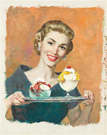 DICK WILLIAMS (1908-1981) Woman serving ice cream.